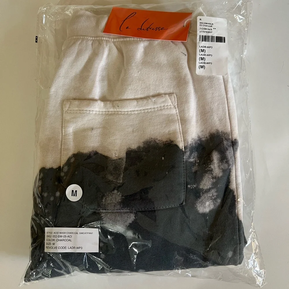 La Detresse Women's Sweatpants - Acid Wash Charcoal - Picture 2 of 6